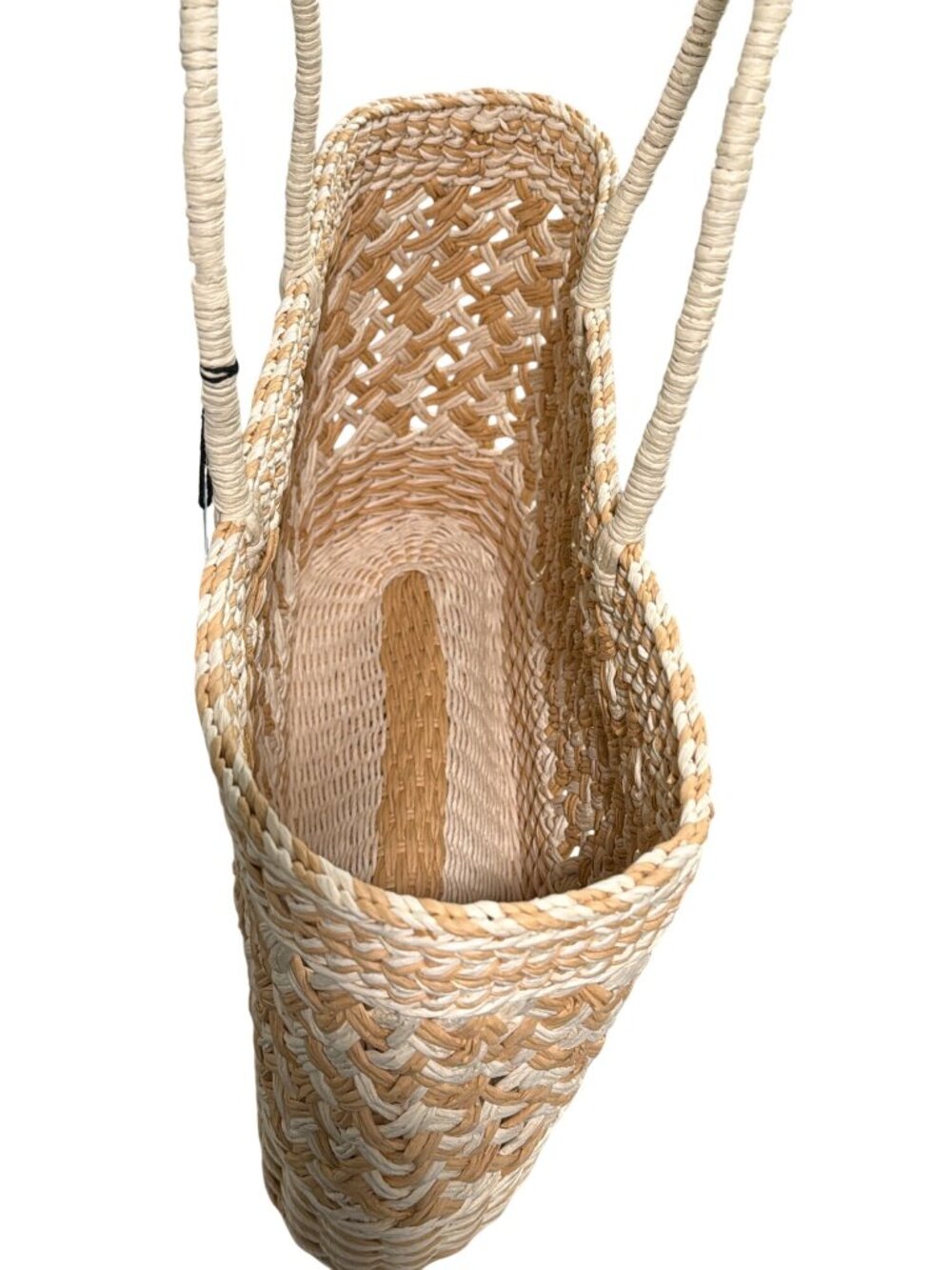 Natural Straw Woven Tote Bag With Double Handles - Shade & Shore - Picture 3 of 8